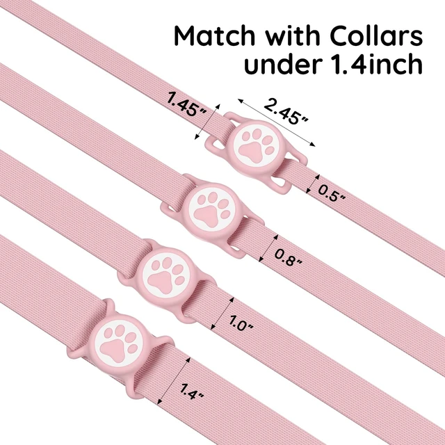 Alt view image 7 of 7 - for AirTag Dog Collar Holder - IP68 Waterproof | Compatible with Apple Air Tags, Durable & Lightweight Silicone Air TagHolder for Pet Collars (Pink, 1 Pack)