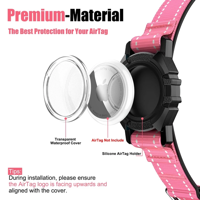 Alt view image 3 of 7 - AirTag Dog Collar, Reflective Collar Compatible with Apple Air Tag | Built-in Water Resistant AirTag Holder, 1000D Nylon, Durable, Comfortable Padded, Heavy Duty Collars for Small - Large Dogs
