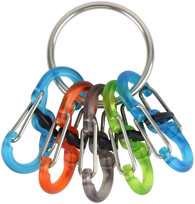 Main image of Key Ring Locker, Stainless Steel Keychain and 5 S-Biner MicroLocks