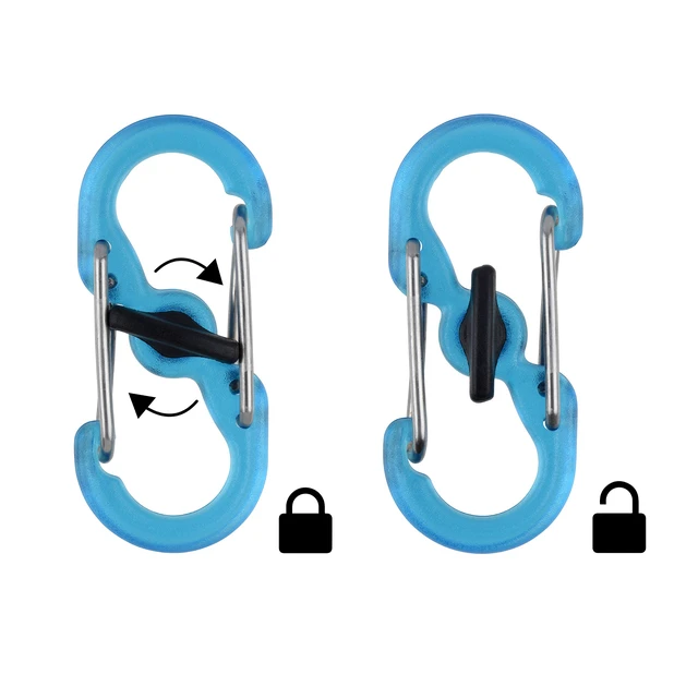 Alt view image 2 of 7 - Key Ring Locker, Stainless Steel Keychain and 5 S-Biner MicroLocks