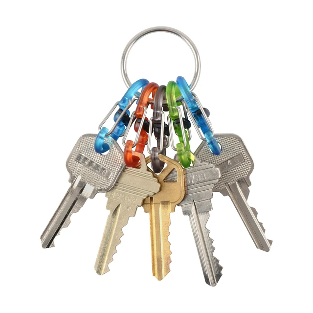 Alt view image 3 of 7 - Key Ring Locker, Stainless Steel Keychain and 5 S-Biner MicroLocks