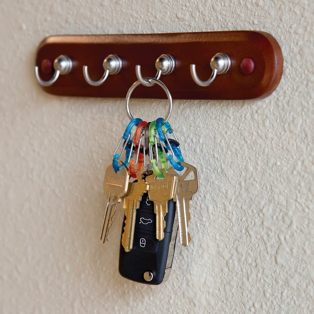 Alt view image 5 of 7 - Key Ring Locker, Stainless Steel Keychain and 5 S-Biner MicroLocks