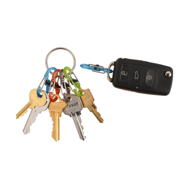 Alt view image 4 of 7 - Key Ring Locker, Stainless Steel Keychain and 5 S-Biner MicroLocks