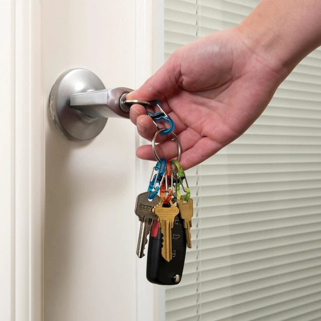 Alt view image 6 of 7 - Key Ring Locker, Stainless Steel Keychain and 5 S-Biner MicroLocks