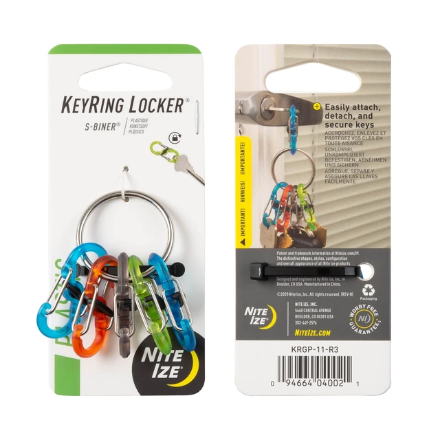 Alt view image 7 of 7 - Key Ring Locker, Stainless Steel Keychain and 5 S-Biner MicroLocks