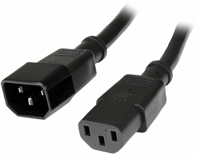 Main image of 1ft (0.3m) Power Extension Cord, C14 to C13, 10A 125V, 18AWG, Computer Power Cord Extension, IEC-320-C14 to IEC-320-C13 AC Power Cable Extension for Power Supply, UL Listed (PXT1001)