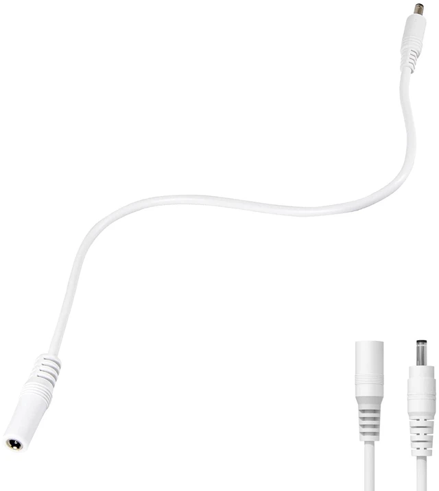 Alt view image 4 of 4 - DC Power Extension Cable 5ft, Barrel Plug, Male to Female DC Jack | 3.5*1.35mm,Adapter Cable for WOBANE Power supply,LED. White
