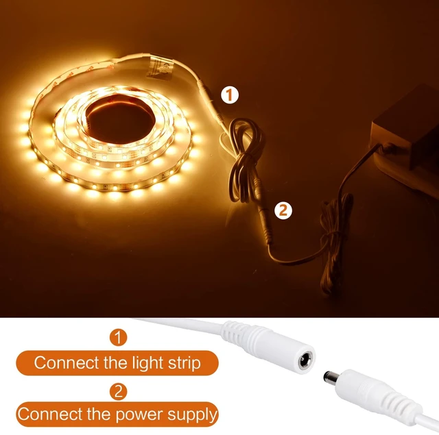 Alt view image 3 of 4 - DC Power Extension Cable 5ft, Barrel Plug, Male to Female DC Jack | 3.5*1.35mm,Adapter Cable for WOBANE Power supply,LED. White