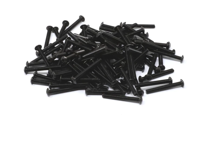 Alt view image 2 of 2 - 100 Pcs M3 x 25mm Thread Pitch 0.5 mm Alloy Steel 10.9 Grade Hex Socket Button Head Cap Screws Bolts Kit, Black Oxide Finish