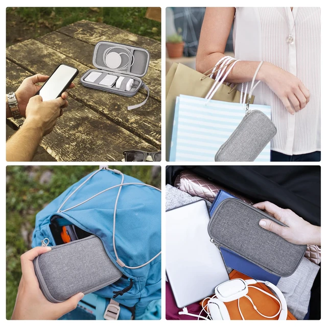 Alt view image 7 of 7 - Case Compatible with Apple MagSafe Battery Pack, for MagSafe Magnetic Power Bank for iPhone 15/14/13, Extra Mesh Pocket Fits Power Adapter(Case Only,Gray)