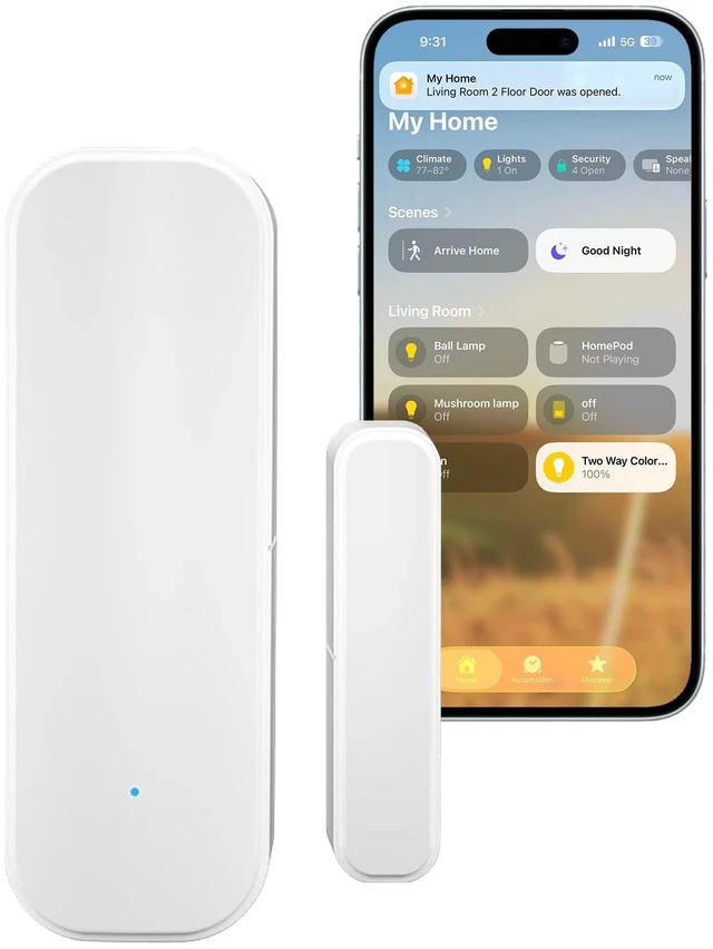 Main image of Zigbee Door and Window Sensor, Wireless Mini Contact Sensor | Home Automation, Requires Colorpanda Hub, Zigbee Connection, Kid Safety, Compatible with HomeKit, Alexa, Works with IFTTT