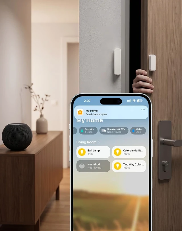 Alt view image 3 of 7 - Zigbee Door and Window Sensor, Wireless Mini Contact Sensor | Home Automation, Requires Colorpanda Hub, Zigbee Connection, Kid Safety, Compatible with HomeKit, Alexa, Works with IFTTT