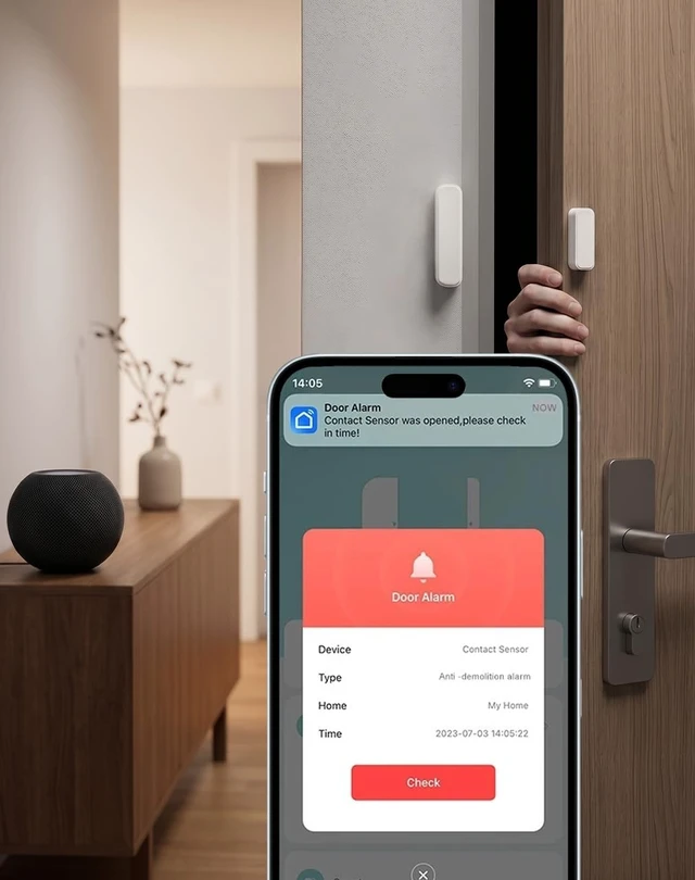 Alt view image 6 of 7 - Zigbee Door and Window Sensor, Wireless Mini Contact Sensor | Home Automation, Requires Colorpanda Hub, Zigbee Connection, Kid Safety, Compatible with HomeKit, Alexa, Works with IFTTT
