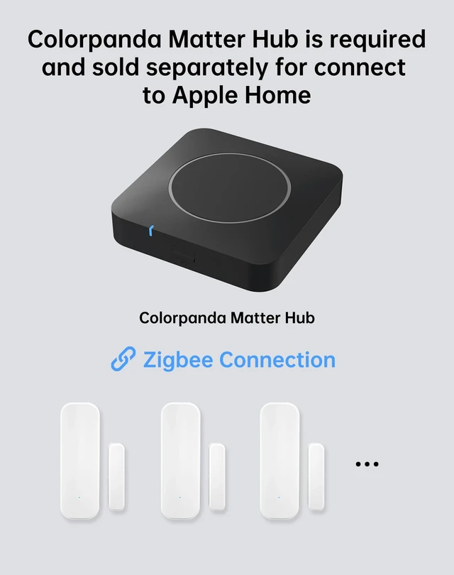 Alt view image 2 of 7 - Zigbee Door and Window Sensor, Wireless Mini Contact Sensor | Home Automation, Requires Colorpanda Hub, Zigbee Connection, Kid Safety, Compatible with HomeKit, Alexa, Works with IFTTT
