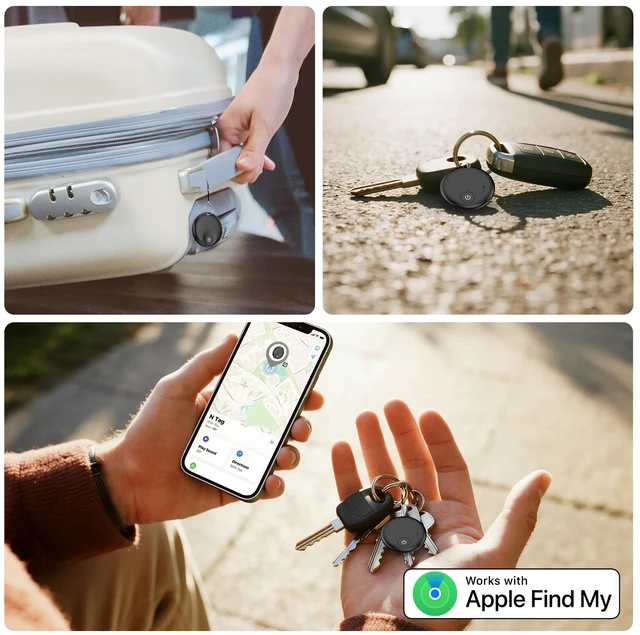 Alt view image 4 of 6 - Air Tracker Tags 1 Pack,Bluetooth Tracker Tag, Item Finder Works with Apple Find My App, Trakcer Tag Locator for Your Keys, Wallet, Luggage, Backpack, and More (iOS only)Black 1 Pack