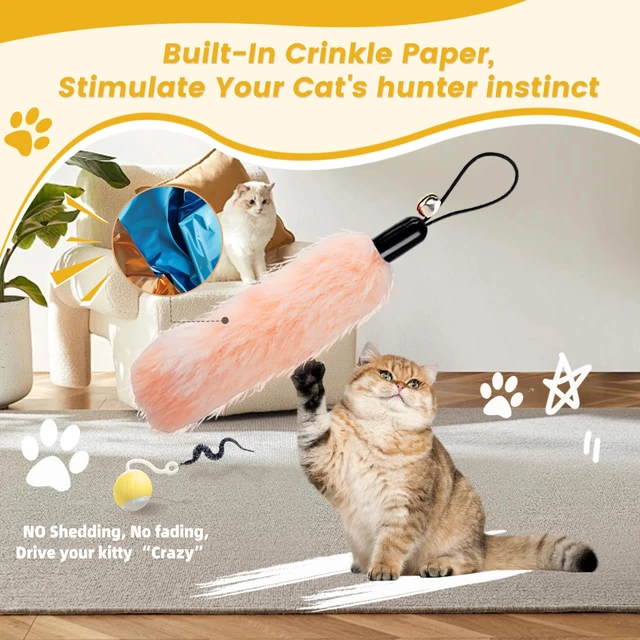 Alt view image 3 of 6 - Interactive Cat Toys Accessory with Fish and Worm Toys for Cats to Chase | 10Pcs, Automatic Kitten Toy Refills, Fits Automatic Cat Balls, Wands Toys, Soft and Safe, Stimulates Hunting, for Indoor Cats