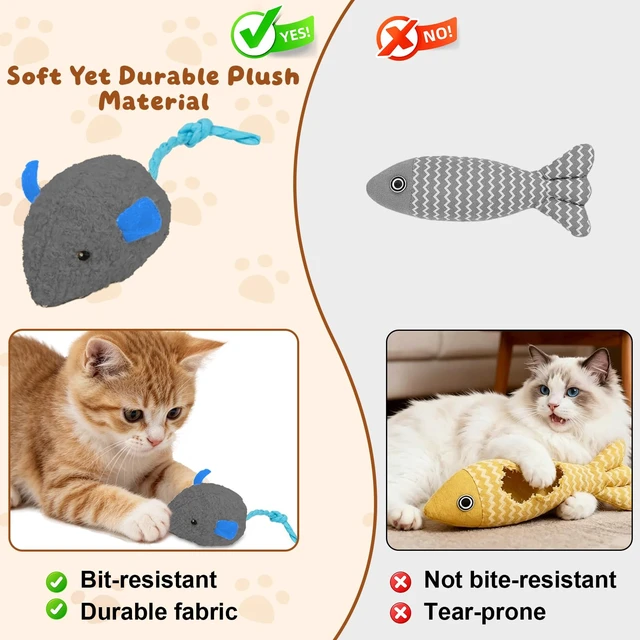 Alt view image 5 of 7 - 20PCS Cat Catnip Mice Toys, Mouse Toys for Cats, Interactive, Encourages Agility, Coordination, for Indoor Cats and Kittens, Cat Chew Toy for Exercise for Pet Cat Kitten Kitty