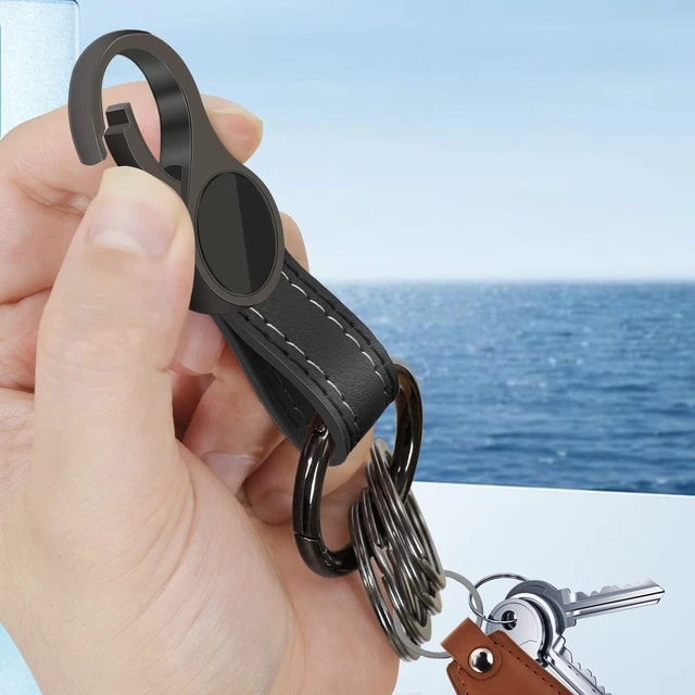 Alt view image 3 of 6 - Key Chain with 4 Key Rings and Quick Release Carabiner Clip Leather Car Keychain for Men and Women