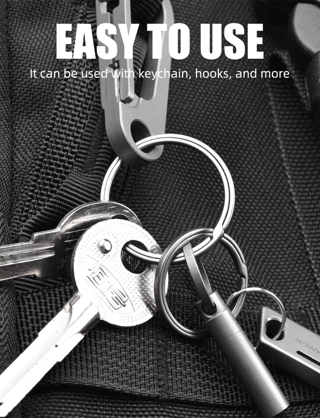 Alt view image 3 of 7 - Titanium Key Rings For Car Keys 4 Sizes Quick Release Side Pushing Key Organizer Kit Heavy Duty Keychains easy rings(5 * 0.98in)