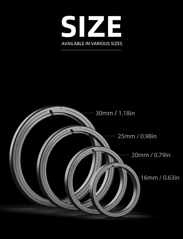 Alt view image 6 of 7 - Titanium Key Rings For Car Keys 4 Sizes Quick Release Side Pushing Key Organizer Kit Heavy Duty Keychains easy rings(5 * 0.98in)