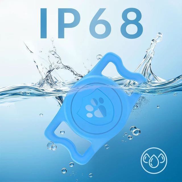 Alt view image 2 of 7 - IP68 Waterproof AirTag Holder for Dog Collar, Silicone, Blue | Anti-Lost Protective Cover, Compatible with Apple AirTags for Dog Cat Pet Collars