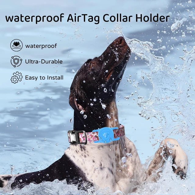 Alt view image 4 of 7 - IP68 Waterproof AirTag Holder for Dog Collar, Silicone, Blue | Anti-Lost Protective Cover, Compatible with Apple AirTags for Dog Cat Pet Collars