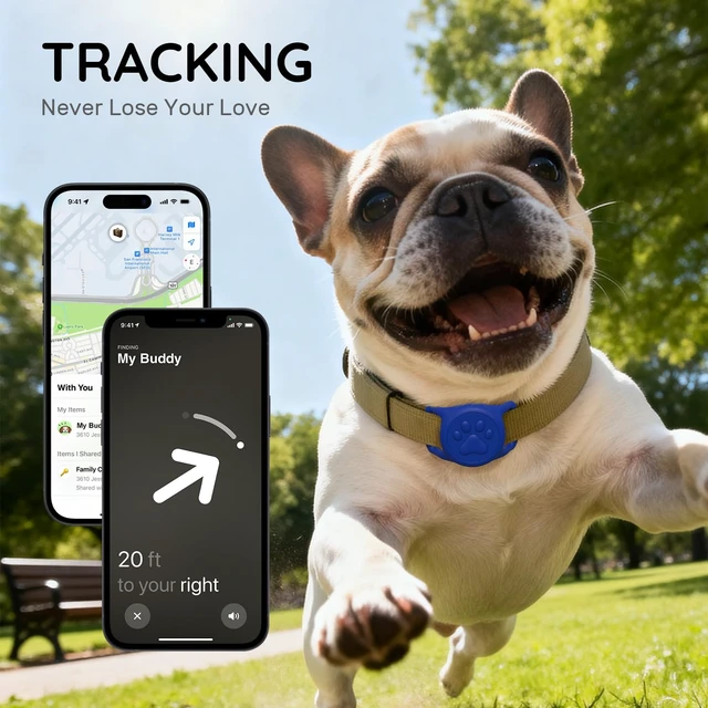 Alt view image 5 of 7 - for AirTag Dog Collar Holder - IP68 Waterproof | Compatible with Apple Air Tags, Durable & Lightweight Silicone Air TagHolder for Pet Collars (Blue1, 1 Pack)