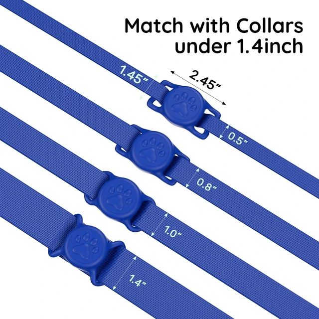 Alt view image 7 of 7 - for AirTag Dog Collar Holder - IP68 Waterproof | Compatible with Apple Air Tags, Durable & Lightweight Silicone Air TagHolder for Pet Collars (Blue1, 1 Pack)