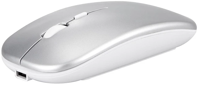 Main image of Wireless Bluetooth Mouse for Apple iPad MacBook Air Pro Neo Mac Mini Tablet | Dual-Mode Rechargeable 2.4G USB + Bluetooth Mouse for iPhone Android Samsung Phone Laptop Computer PC Desktop Portable