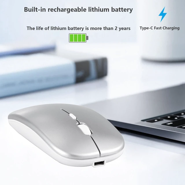 Alt view image 3 of 7 - Wireless Bluetooth Mouse for Apple iPad MacBook Air Pro Neo Mac Mini Tablet | Dual-Mode Rechargeable 2.4G USB + Bluetooth Mouse for iPhone Android Samsung Phone Laptop Computer PC Desktop Portable