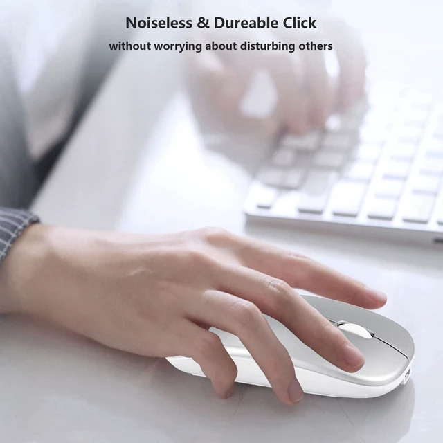Alt view image 5 of 7 - Wireless Bluetooth Mouse for Apple iPad MacBook Air Pro Neo Mac Mini Tablet | Dual-Mode Rechargeable 2.4G USB + Bluetooth Mouse for iPhone Android Samsung Phone Laptop Computer PC Desktop Portable