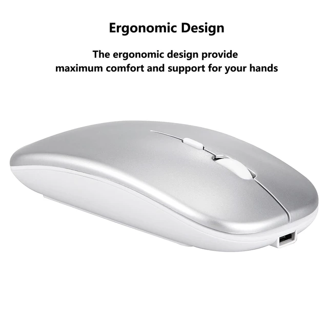 Alt view image 6 of 7 - Wireless Bluetooth Mouse for Apple iPad MacBook Air Pro Neo Mac Mini Tablet | Dual-Mode Rechargeable 2.4G USB + Bluetooth Mouse for iPhone Android Samsung Phone Laptop Computer PC Desktop Portable
