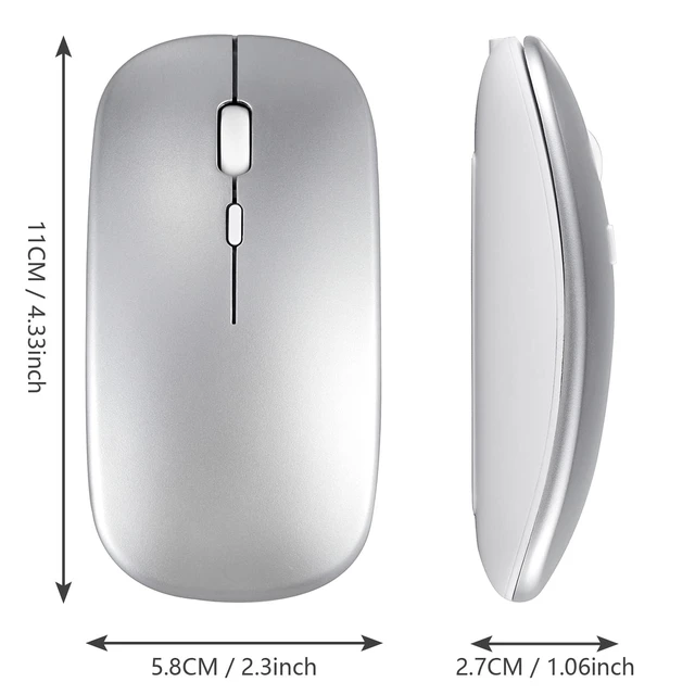 Alt view image 7 of 7 - Wireless Bluetooth Mouse for Apple iPad MacBook Air Pro Neo Mac Mini Tablet | Dual-Mode Rechargeable 2.4G USB + Bluetooth Mouse for iPhone Android Samsung Phone Laptop Computer PC Desktop Portable