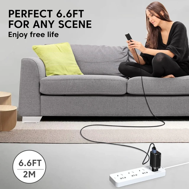 Alt view image 7 of 7 - USB C to USB C Cable 100W with LED Wattage Display, 6.6FT, Blue | 5A Fast Charging Cord, E-Marker, 480Mbps Data, for MacBook Pro/Air, iPhone 18 Pro/17/16, iPad Pro, Galaxy S25