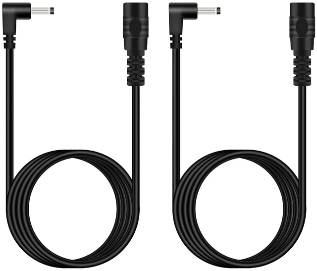 Main image of 3.5x1.35mm DC Power Extension Cord, Male to Female, Right Angle, 2Pack, 6FT | 12V 5V 9V 12 Volt 3.5mm x 1.35mm Barrel Connector Plug Power Supply Adapter Extension Cable for Indoor Cam, Webcam, Camera