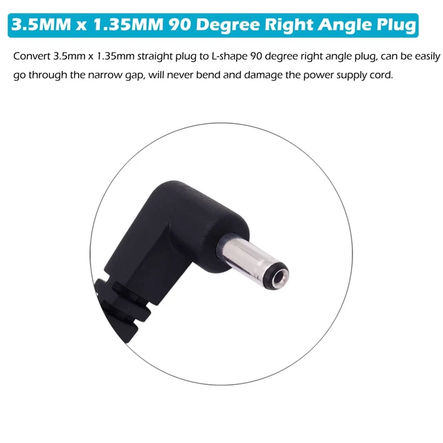 Alt view image 2 of 4 - 3.5x1.35mm DC Power Extension Cord, Male to Female, Right Angle, 2Pack, 6FT | 12V 5V 9V 12 Volt 3.5mm x 1.35mm Barrel Connector Plug Power Supply Adapter Extension Cable for Indoor Cam, Webcam, Camera