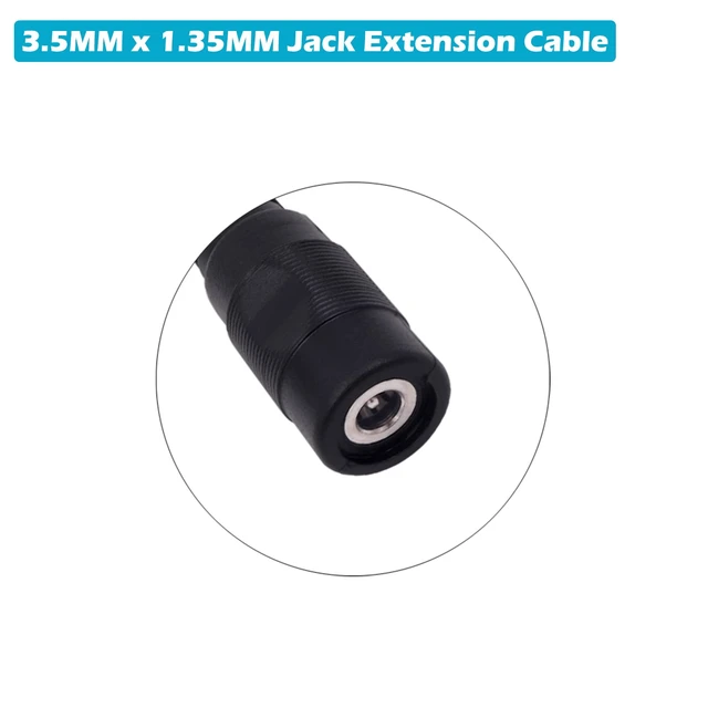 Alt view image 3 of 4 - 3.5x1.35mm DC Power Extension Cord, Male to Female, Right Angle, 2Pack, 6FT | 12V 5V 9V 12 Volt 3.5mm x 1.35mm Barrel Connector Plug Power Supply Adapter Extension Cable for Indoor Cam, Webcam, Camera