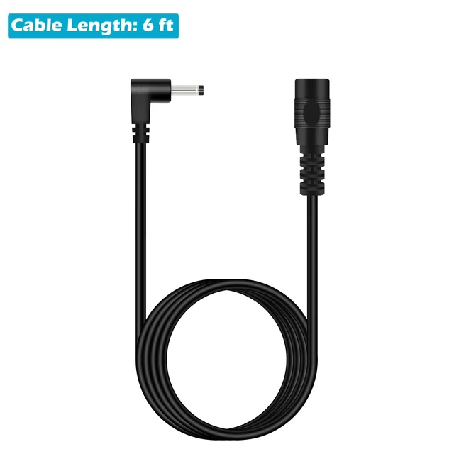 Alt view image 4 of 4 - 3.5x1.35mm DC Power Extension Cord, Male to Female, Right Angle, 2Pack, 6FT | 12V 5V 9V 12 Volt 3.5mm x 1.35mm Barrel Connector Plug Power Supply Adapter Extension Cable for Indoor Cam, Webcam, Camera