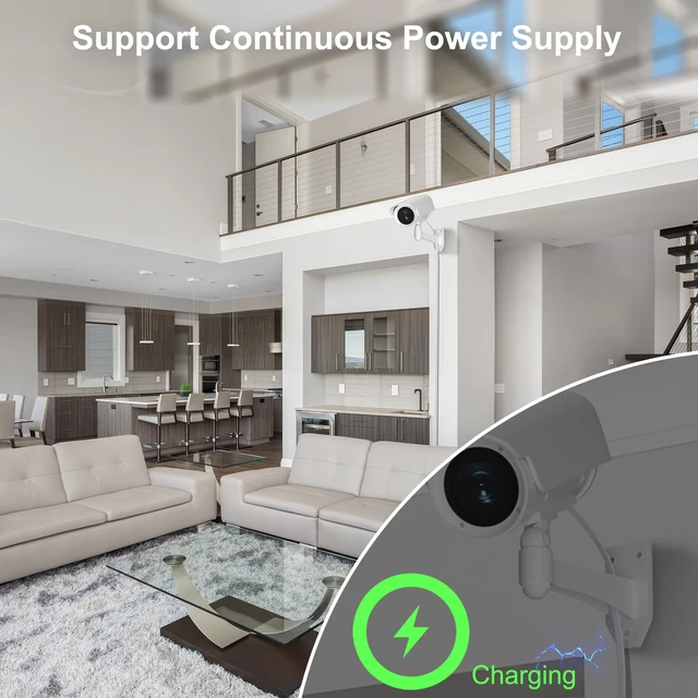 Alt view image 5 of 7 - 10FT DC Power Extension Cable, Flat IP Camera 12V 5.5mm x 2.1mm Power Cord | with 25 Nails, 20AWG Pure Copper, UV Resistant, for Security Camera CCTV IP, 5V 9V 12V 24V