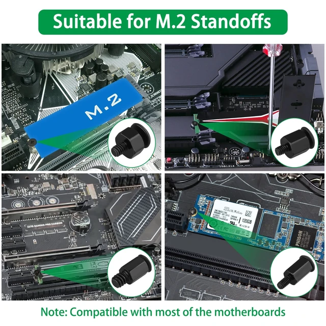 Alt view image 2 of 6 - 633Pcs M.2 NVMe SSD Screw Kit, Motherboard Standoffs Screws Set | Asus Gigabyte MSI MB Compatible IBM HP Dell Laptop Replacement Screws Set (M2 M2.5 M3) w/ Magnetic CRV Screwdriver PC Repair