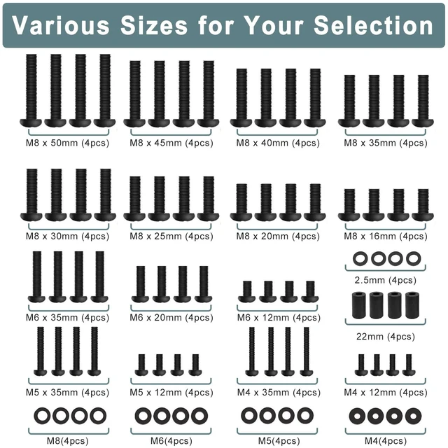 Alt view image 2 of 7 - Universal TV Mount Screws Kit Includes M4 M5 M6 M8 Screws, Washers, for Samsung TCL Hisense LG Vizio Onn Sony Toshiba Insignia Westinghouse TV Mounting Hardware Kit with Remote Control Holder