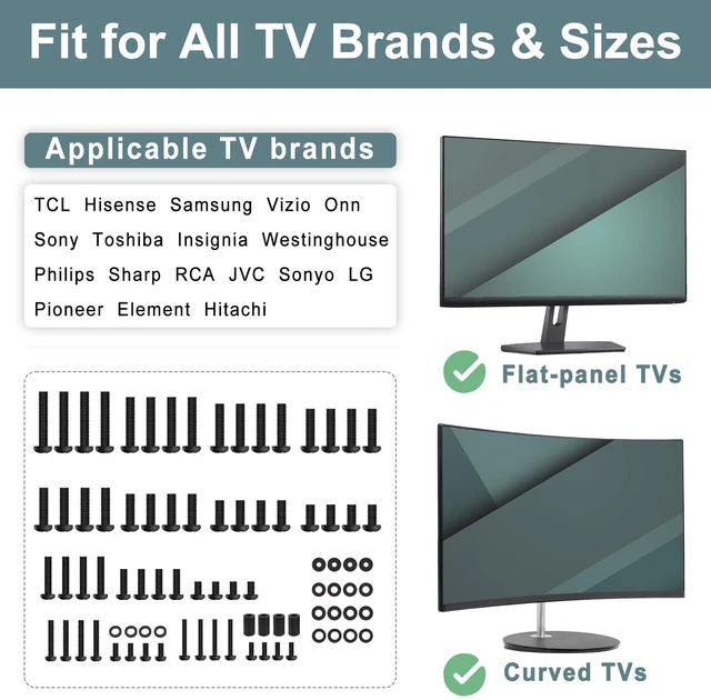 Alt view image 4 of 7 - Universal TV Mount Screws Kit Includes M4 M5 M6 M8 Screws, Washers, for Samsung TCL Hisense LG Vizio Onn Sony Toshiba Insignia Westinghouse TV Mounting Hardware Kit with Remote Control Holder