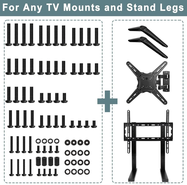 Alt view image 5 of 7 - Universal TV Mount Screws Kit Includes M4 M5 M6 M8 Screws, Washers, for Samsung TCL Hisense LG Vizio Onn Sony Toshiba Insignia Westinghouse TV Mounting Hardware Kit with Remote Control Holder