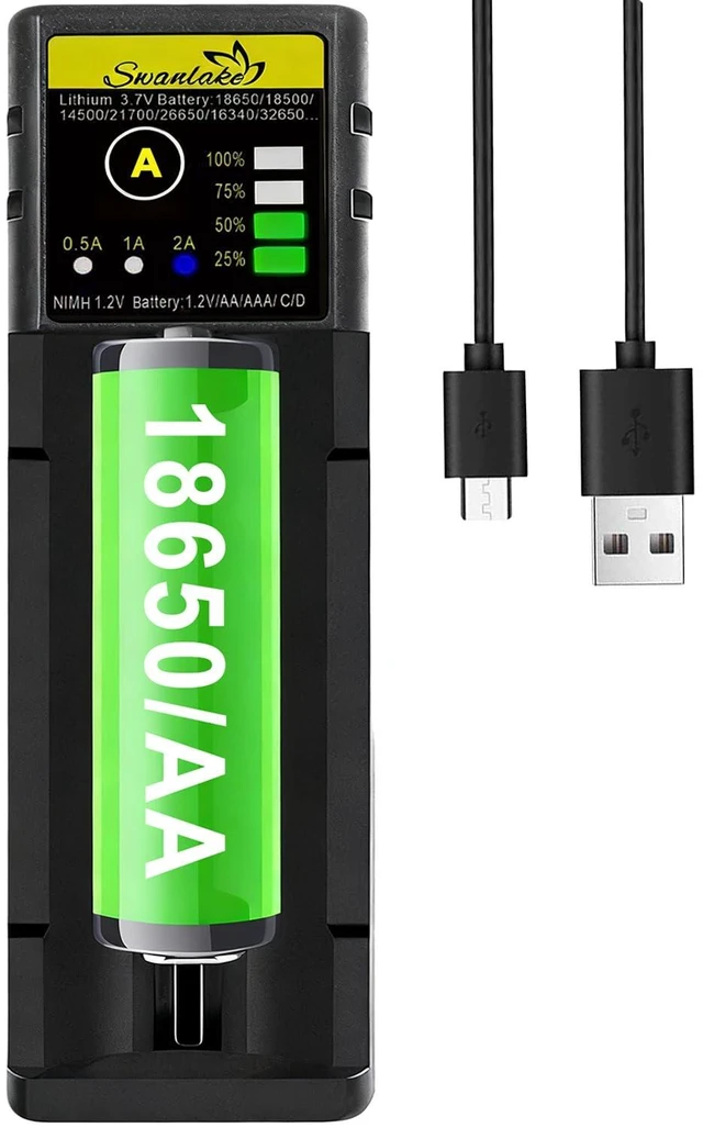 Main image of 18650 Battery Charger AA AAA Fast Charger for 3.7V Lithium ion 18650 18500 14500 21700 17500 16340 26650 20700 and 1.2V LiFePO4 Ni-MH/Ni-Cd AA AAA C Batteries(no Batterie)