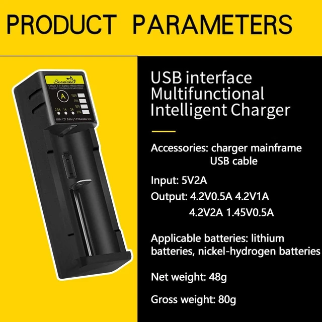 Alt view image 5 of 6 - 18650 Battery Charger AA AAA Fast Charger for 3.7V Lithium ion 18650 18500 14500 21700 17500 16340 26650 20700 and 1.2V LiFePO4 Ni-MH/Ni-Cd AA AAA C Batteries(no Batterie)