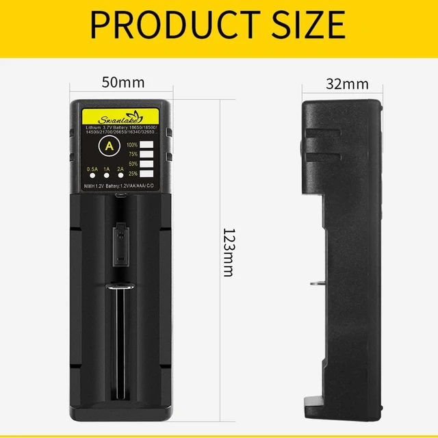 Alt view image 6 of 6 - 18650 Battery Charger AA AAA Fast Charger for 3.7V Lithium ion 18650 18500 14500 21700 17500 16340 26650 20700 and 1.2V LiFePO4 Ni-MH/Ni-Cd AA AAA C Batteries(no Batterie)
