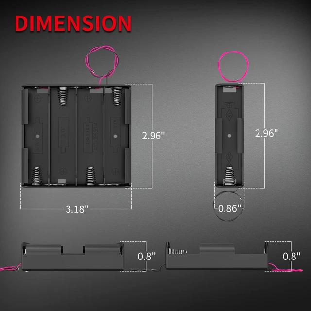 Alt view image 2 of 6 - 18650 Battery Holder with Wire 3.7V,7.4V, 11.1V, 14.8V 18650 Battery Holder Box 2 for Each Type -Total 8Pcs