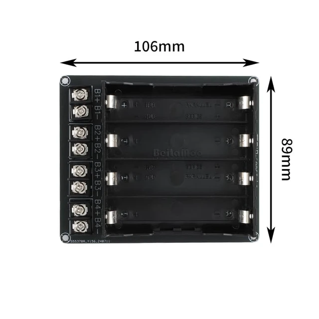 Alt view image 5 of 6 - 4 Cell 18650 Series-Parallel DIY Li Battery Box Power Bank Cases Battery Slot Holder Storage Case