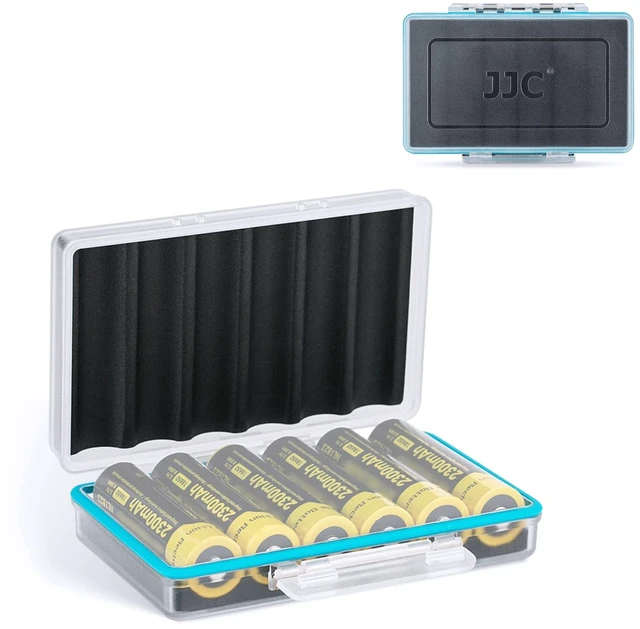 Main image of 18650 Battery Case Holder, Storage Organizer for 6 x 18650 Batteries | Hard PC Shell with Snap Closure, Molded EVA Interior, Water-Resistant & Dustproof, Compact to Carry