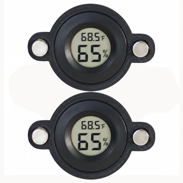 Main image of 2 Pcs Magnetic Reptile Thermometer and Humidity Gauge Temperature and Humidity Monitor for Jumping Spider and Reptile Tank Mini Digital Hygrometer(Round)